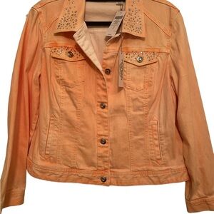 Chico’s Denim Embellished Colored Jacket